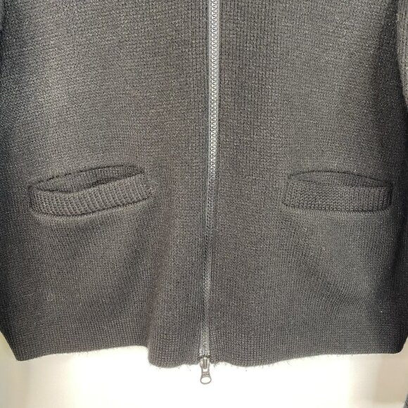 VTG 70s Curling Sweater Mens Size XL Wool Blend Zip Front Cardigan Retro Hipster - Picture 2 of 5